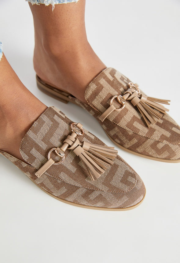 Archer Flat Slide Brown Logo/Portabella