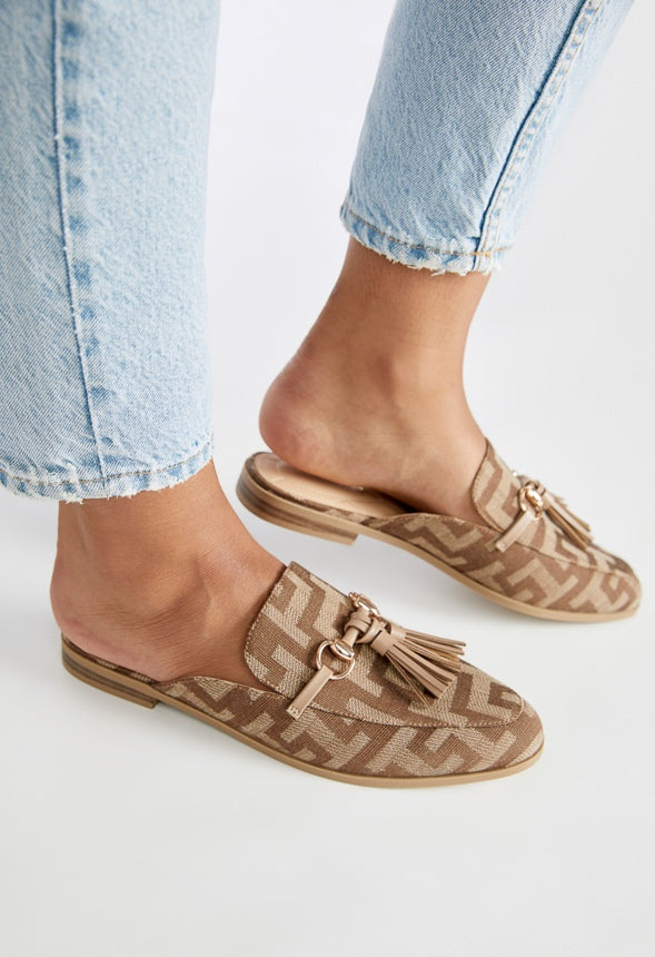 Archer Flat Slide Brown Logo/Portabella