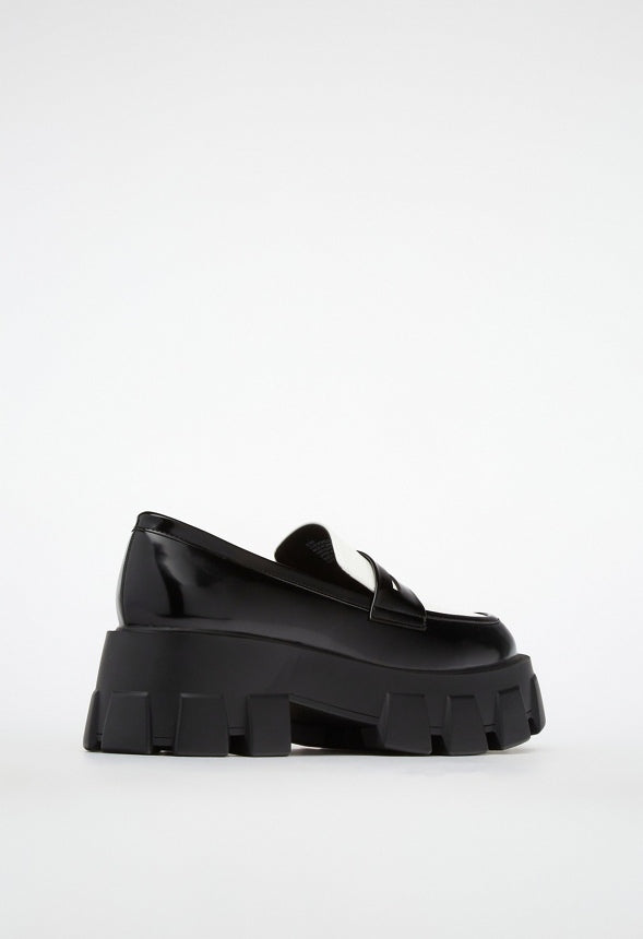Alina Lug Sole Loafer Black/Bright White