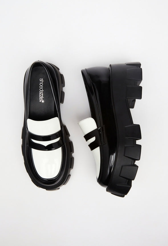 Alina Lug Sole Loafer Black/Bright White