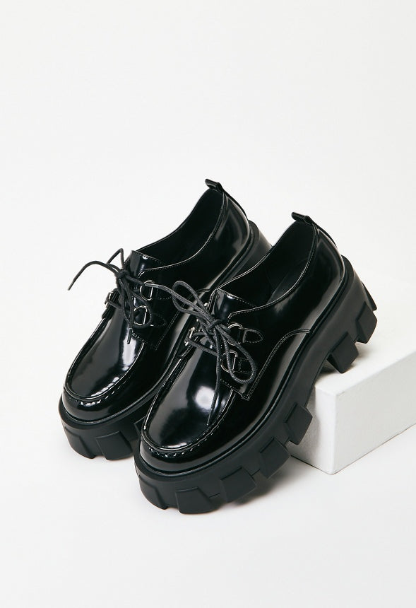 Maxie Lace-Up Loafer Black Caviar