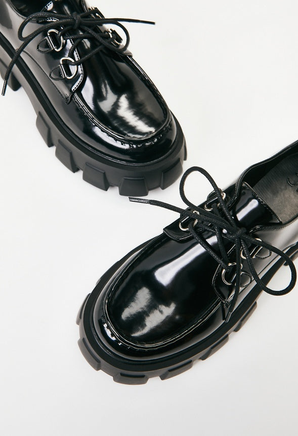 Maxie Lace-Up Loafer Black Caviar