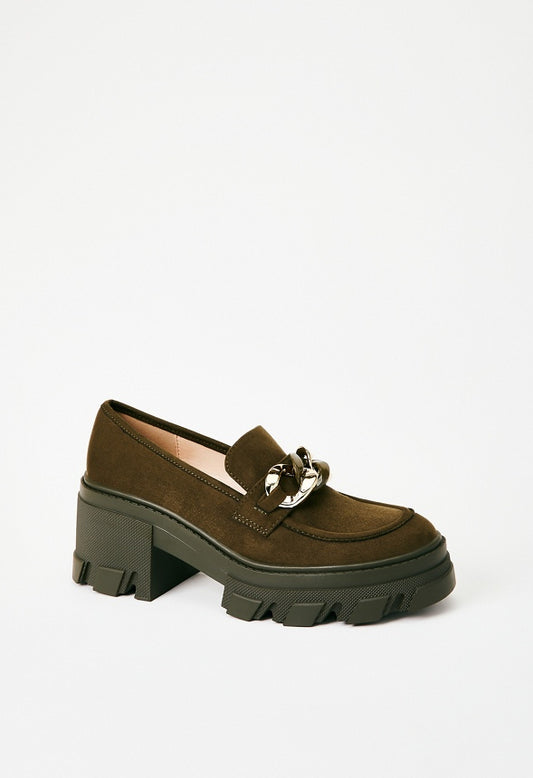 Drew Lug Sole Loafer Military Olive