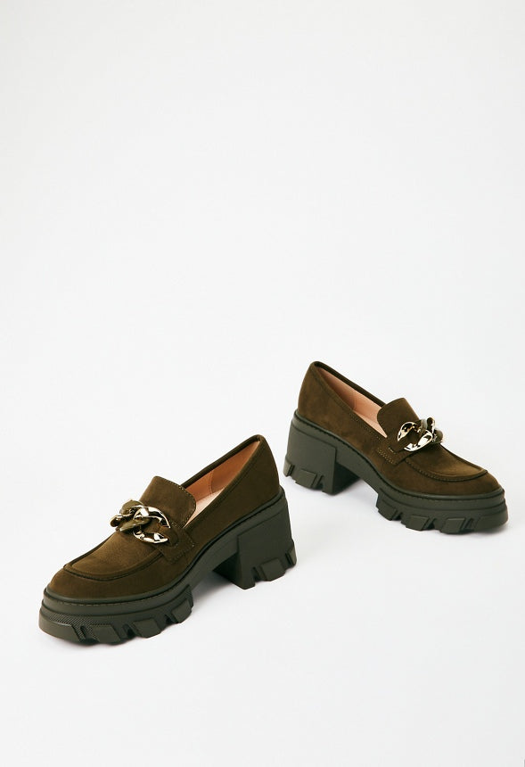 Drew Lug Sole Loafer Military Olive