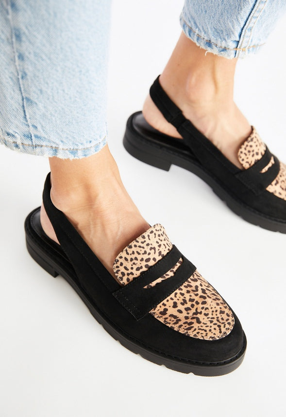 Elea Flat Loafer Black/Leopardino