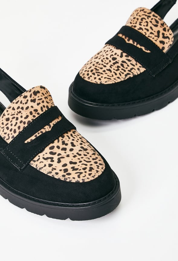 Elea Flat Loafer Black/Leopardino