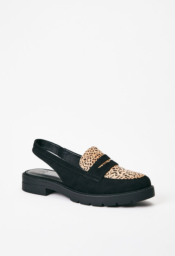 Elea Flat Loafer Black/Leopardino