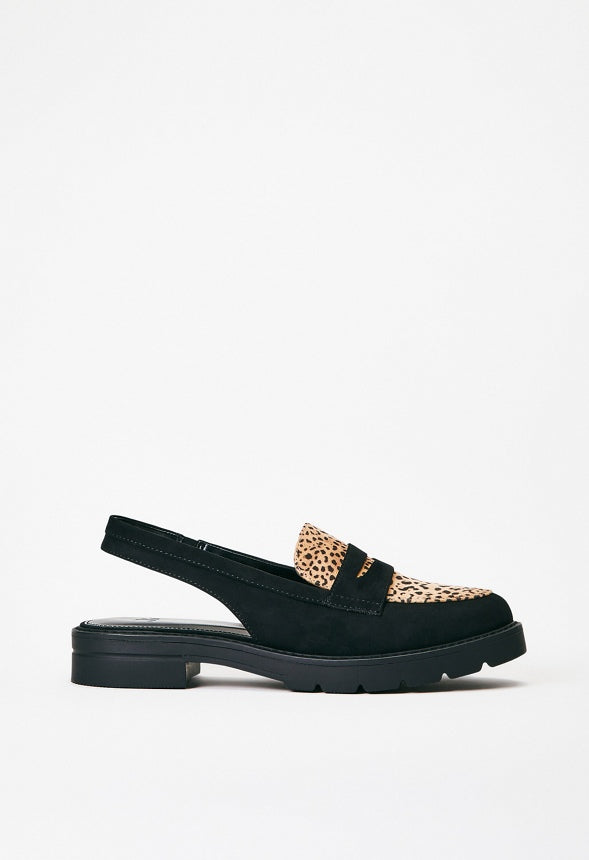 Elea Flat Loafer Black/Leopardino