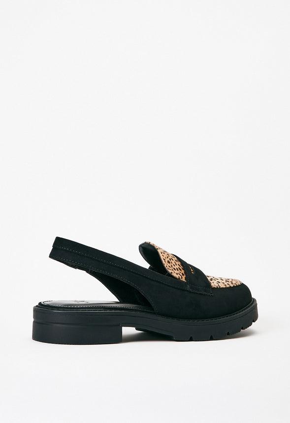 Elea Flat Loafer Black/Leopardino