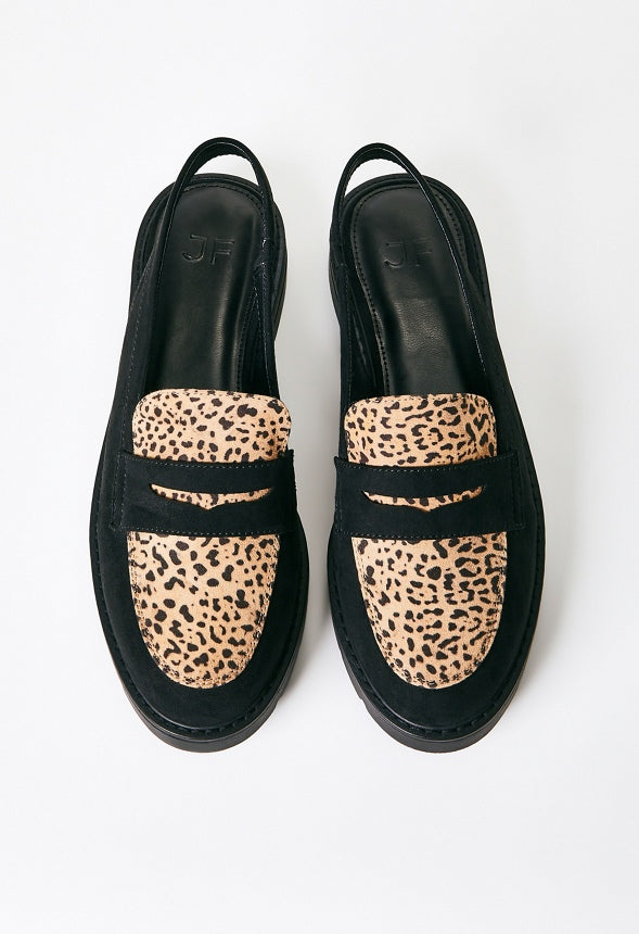 Elea Flat Loafer Black/Leopardino