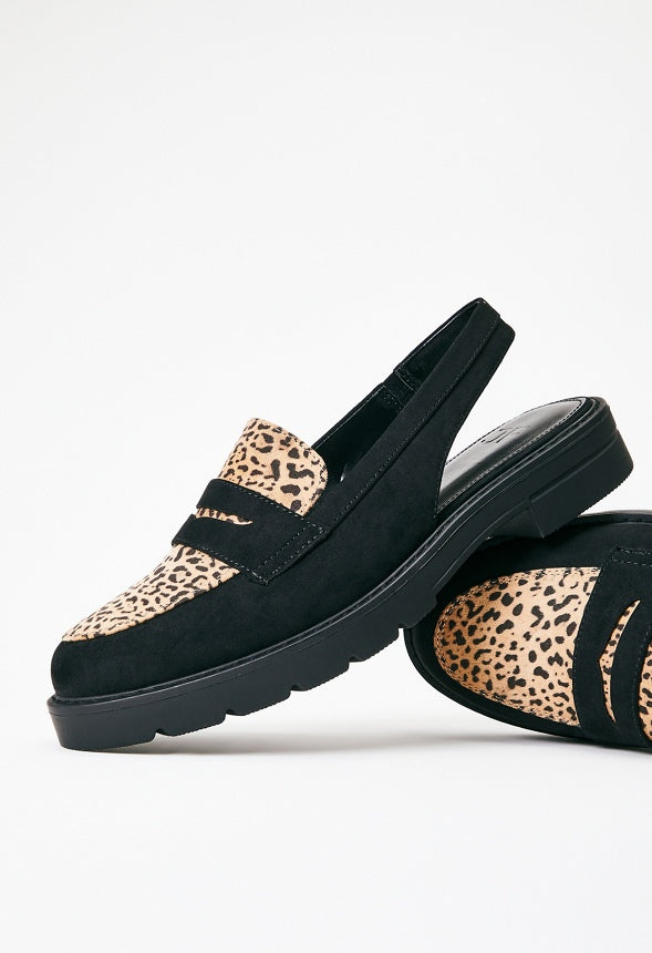 Elea Flat Loafer Black/Leopardino