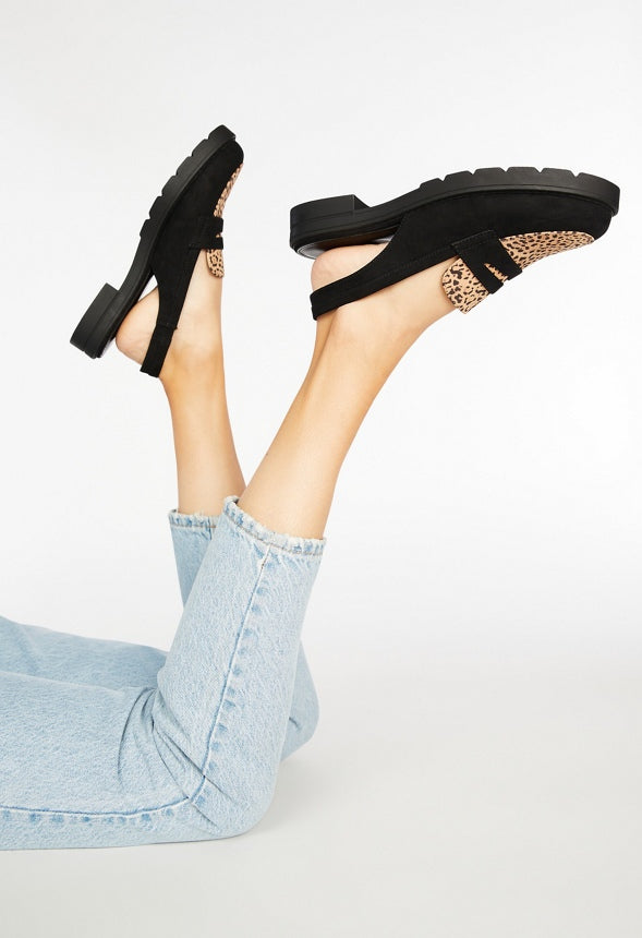 Elea Flat Loafer Black/Leopardino