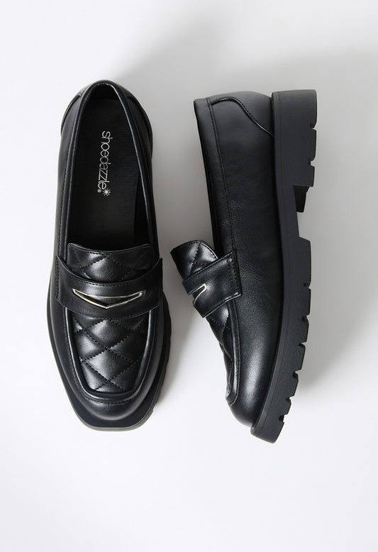 Juna Lug Sole Loafer Black Caviar