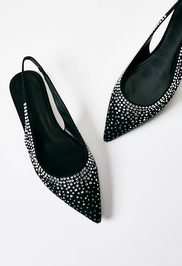 Arianne Slingback Flat Clear/Black