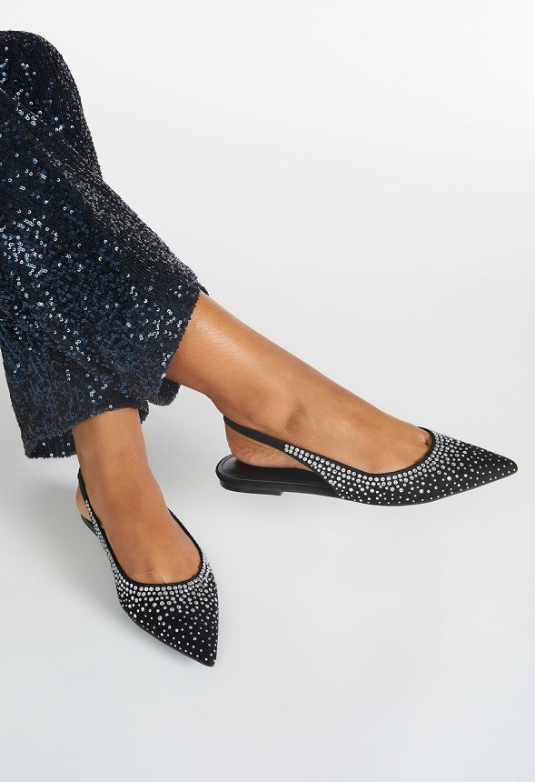 Arianne Slingback Flat Clear/Black
