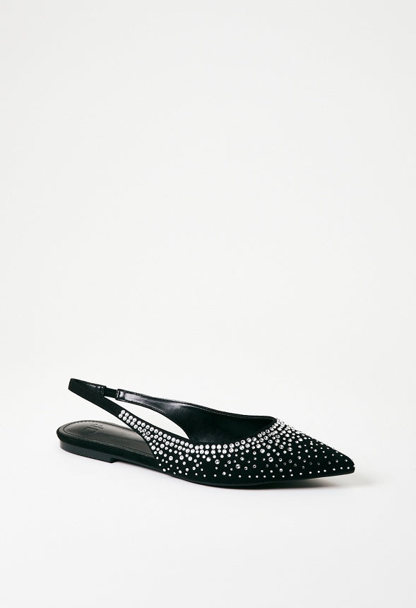 Arianne Slingback Flat Clear/Black