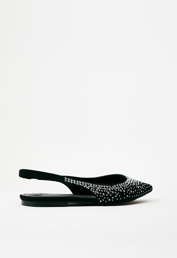 Arianne Slingback Flat Clear/Black
