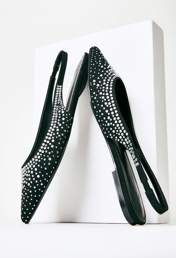 Arianne Slingback Flat Clear/Black