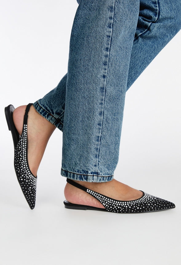 Arianne Slingback Flat Clear/Black