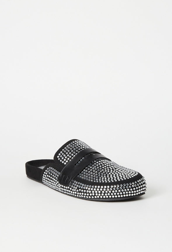 Reina Flat Mule Clear/Black