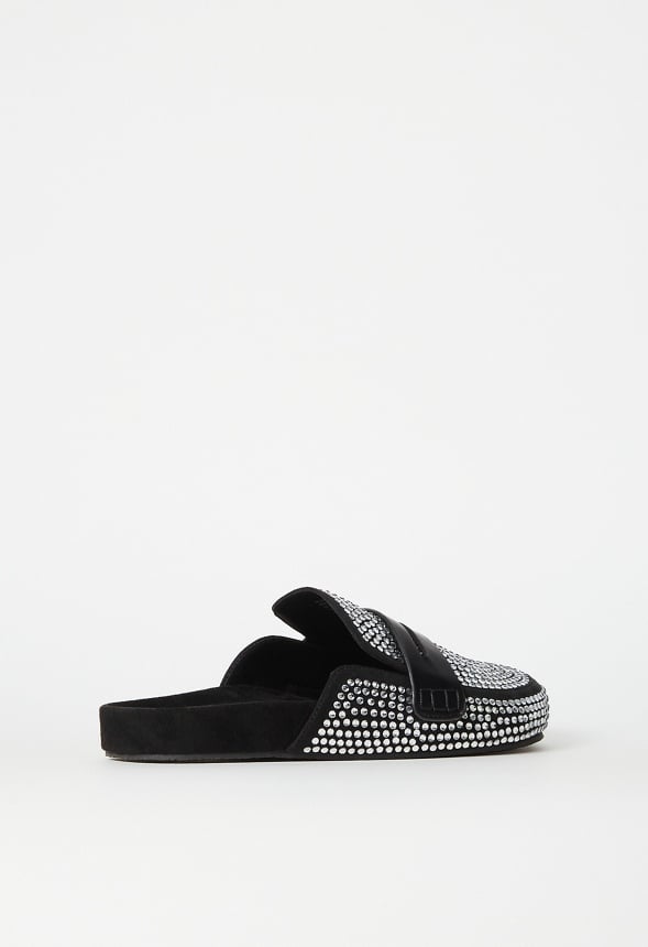 Reina Flat Mule Clear/Black