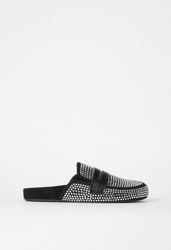 Reina Flat Mule Clear/Black
