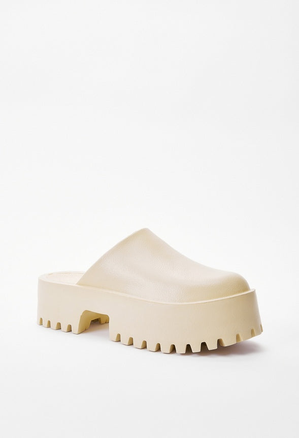 Jaella Mule Slide Birch White