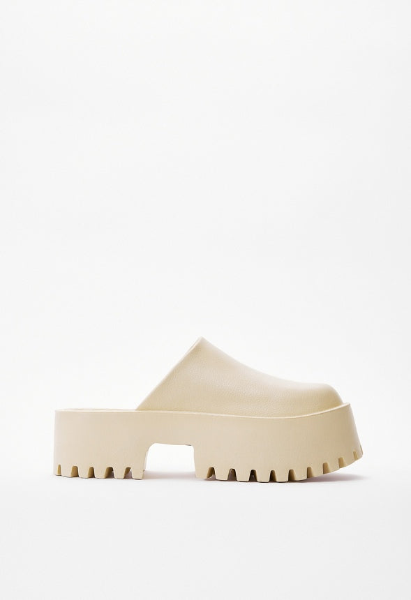 Jaella Mule Slide Birch White