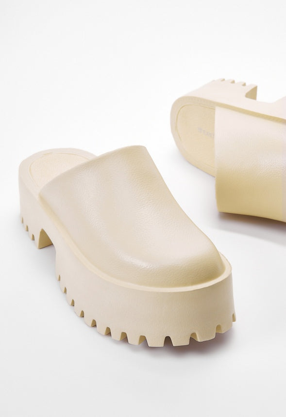 Jaella Mule Slide Birch White