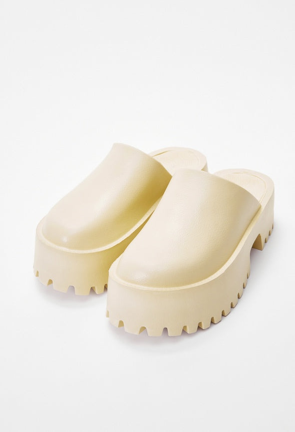 Jaella Mule Slide Birch White