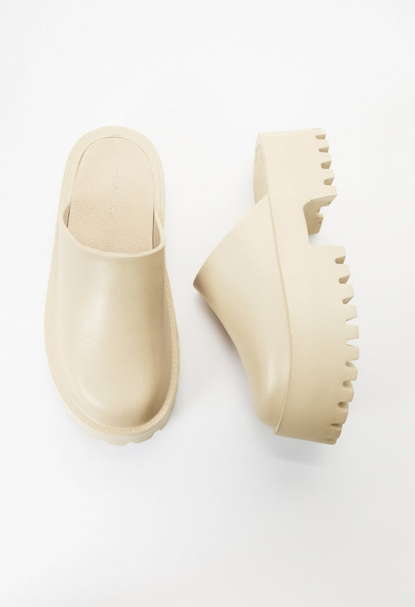 Jaella Mule Slide Birch White