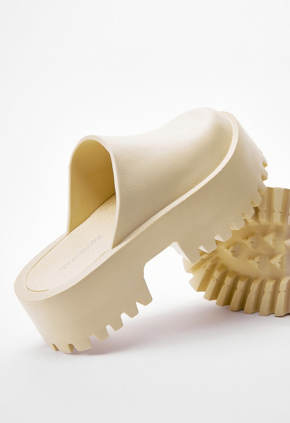 Jaella Mule Slide Birch White