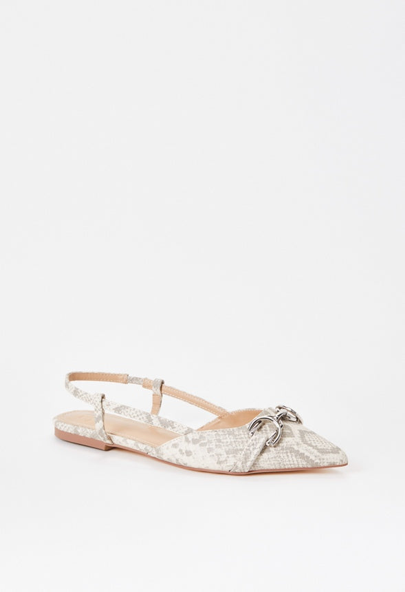 Pippa Slingback Flat Birch White