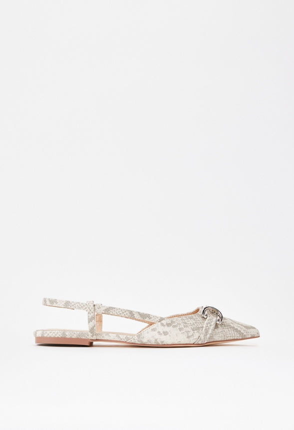 Pippa Slingback Flat Birch White