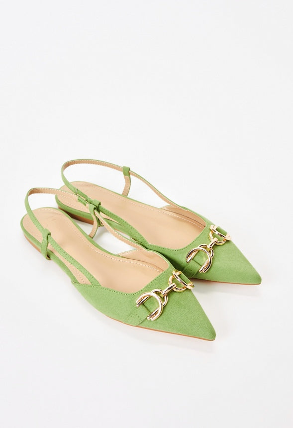 Pippa Slingback Flat Piquant Green