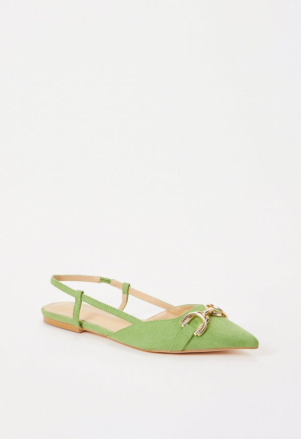 Pippa Slingback Flat Piquant Green