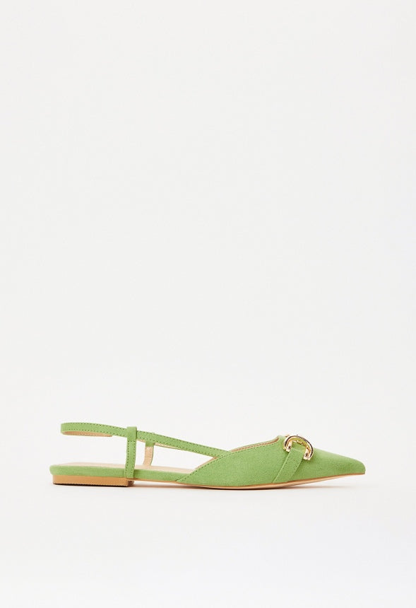 Pippa Slingback Flat Piquant Green
