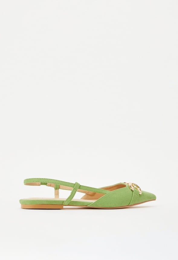 Pippa Slingback Flat Piquant Green