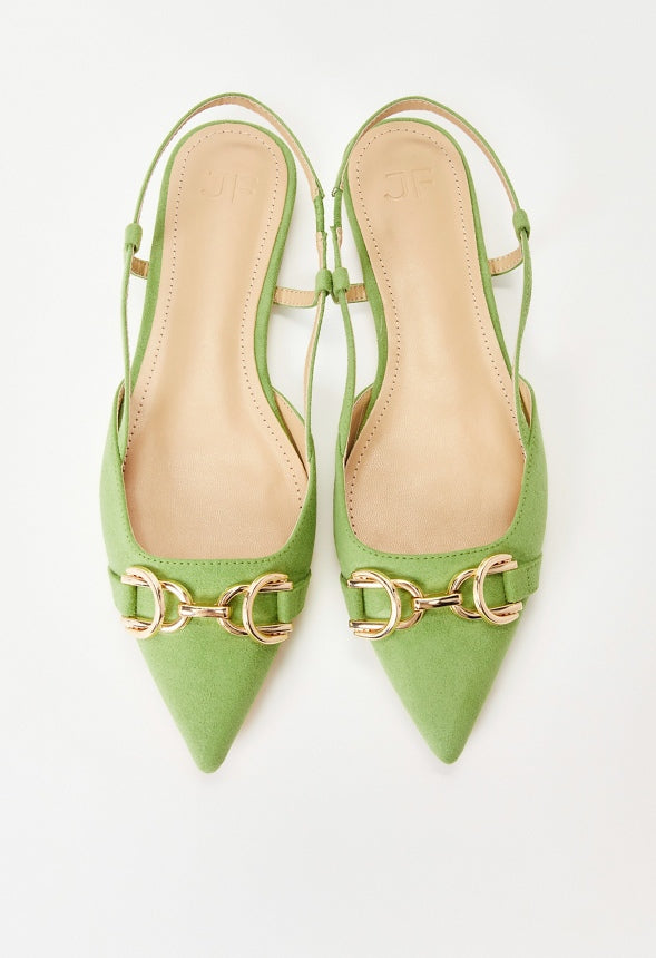 Pippa Slingback Flat Piquant Green