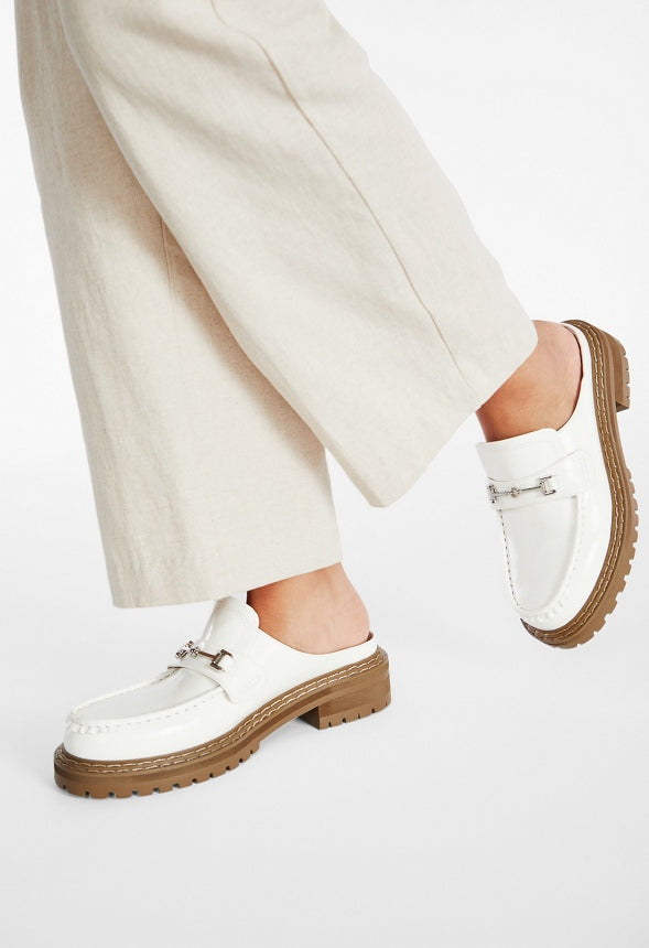Bobbi Flat Mule Slide Bright White