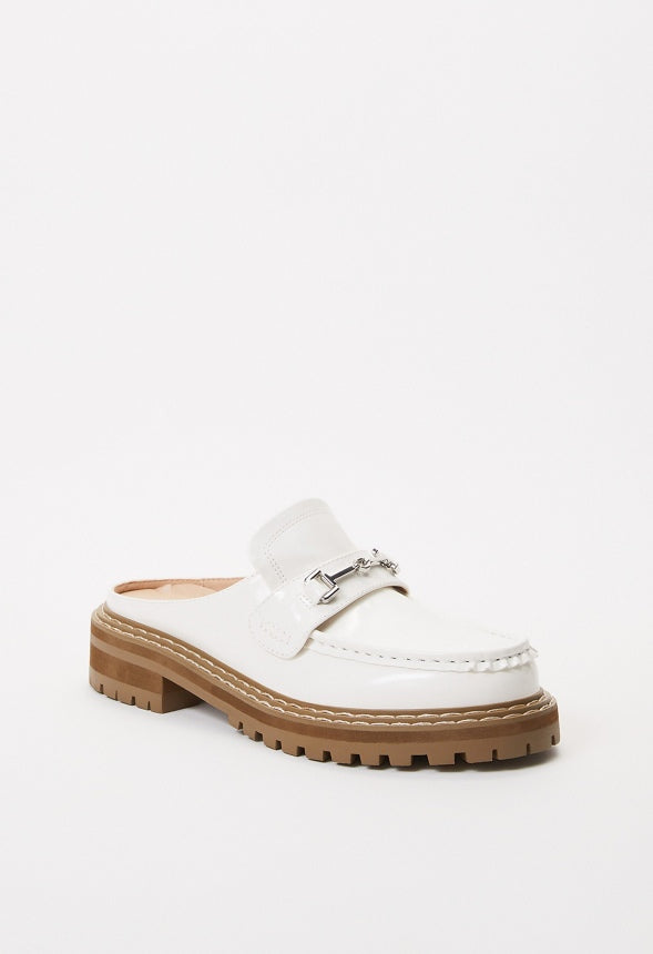 Bobbi Flat Mule Slide Bright White