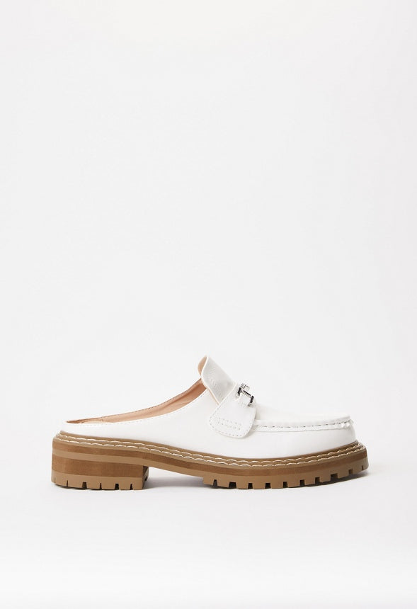 Bobbi Flat Mule Slide Bright White