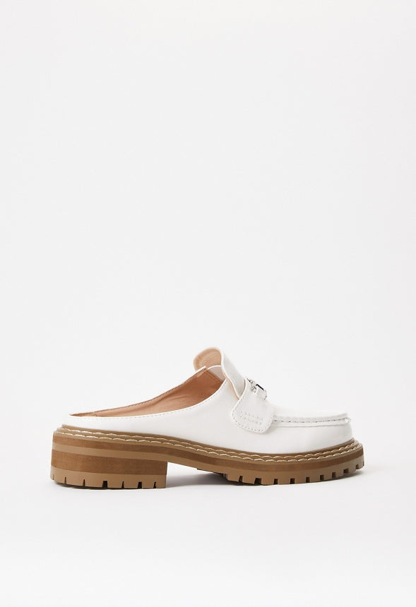Bobbi Flat Mule Slide Bright White