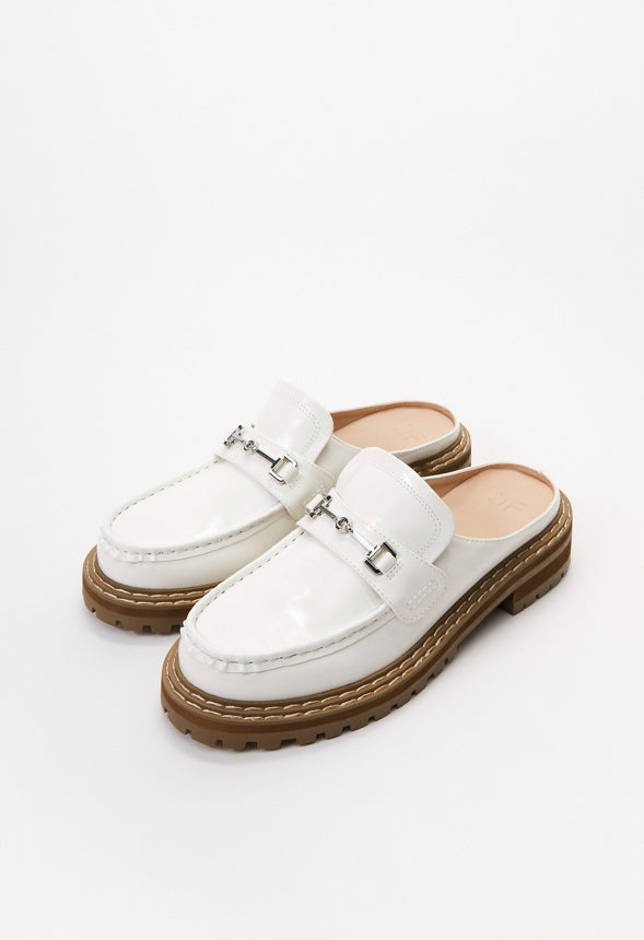Bobbi Flat Mule Slide Bright White