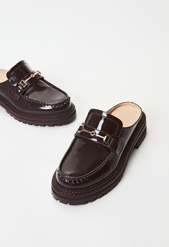 Bobbi Flat Mule Slide French Oak