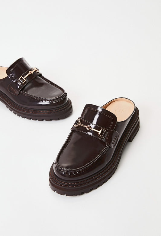 Bobbi Flat Mule Slide French Oak