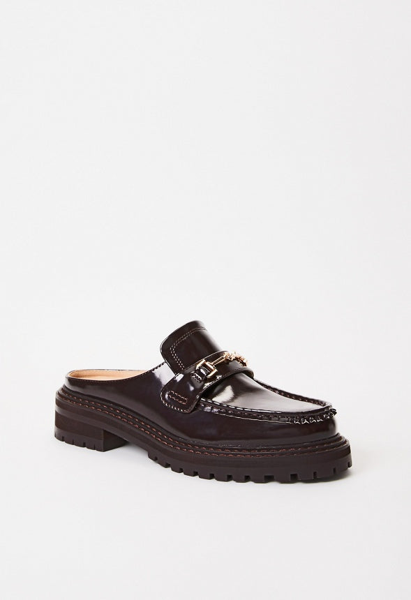 Bobbi Flat Mule Slide French Oak