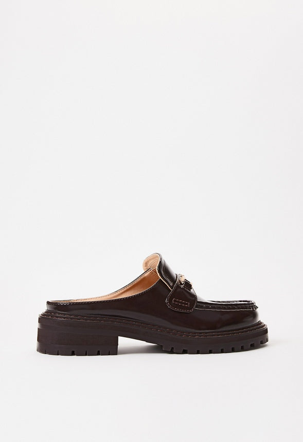 Bobbi Flat Mule Slide French Oak