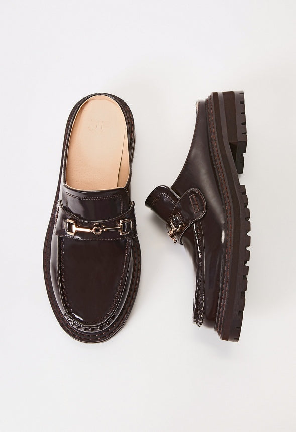 Bobbi Flat Mule Slide French Oak