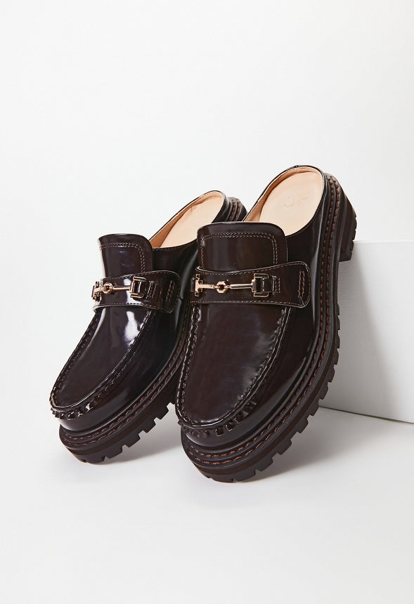 Bobbi Flat Mule Slide French Oak